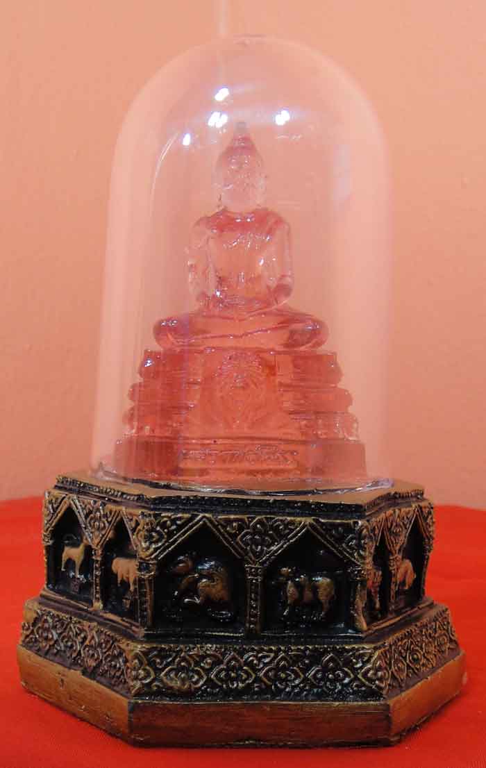 (((วัดใจเคาะเดียว ๑๐ บาทแดง))) พระพุทธโสธร ขนาดหน้าตัก ๑.๕ นิ้ว ฐาน ๓ นิ้ว สูง ๕ นิ้ว...สีชมพู วันอั