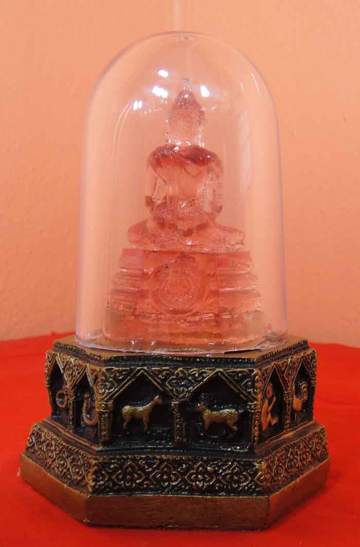 (((วัดใจเคาะเดียว ๑๐ บาทแดง))) พระพุทธโสธร ขนาดหน้าตัก ๑.๕ นิ้ว ฐาน ๓ นิ้ว สูง ๕ นิ้ว...สีชมพู วันอั