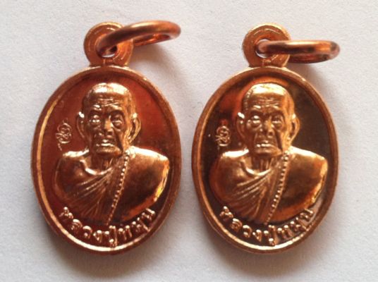 เหรียญเม็ดแตง หลวงปู่หมุน รุ่นพระดีศรีสะเกษ เนื้อทองแดง ปี 2556 จำนวน 2 องค์ (3)