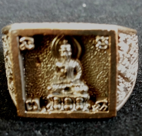 แหวนพระพุทธ หลวงปู่ดู่ วัดสะแก เนื้อนวะโลหะ พิมพ์หน้าใหญ่ ปี2540