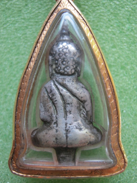 พระยอดธง เนื้อเงิน อยุธยา พร้อมเลี่ยมทอง