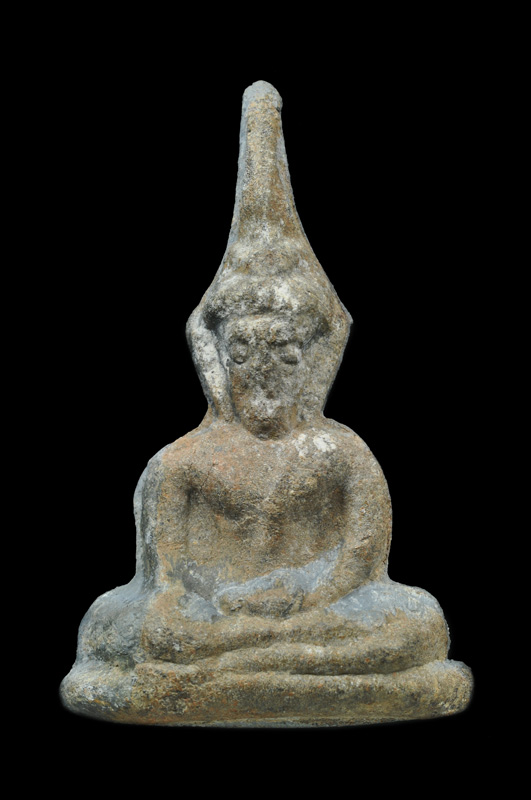 องค์ที่ ๑  พระท่ากระดาน หลวงพ่อนารถ วัดศรีโลหะราษฏร์บำรุง พิมพ์เล็ก เนื้อชินตะกั่วเก่าสนิมแดง ปี๒๕๒๐