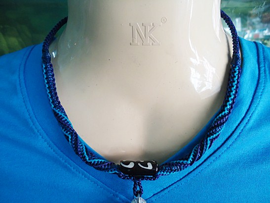 *วัดใจ* สร้อยคอเชือกเทียนถัก งานถักด้วยมือทั้งเส้น ความยาว 19 นิ้ว ห้อยพระหนึ่งองค์