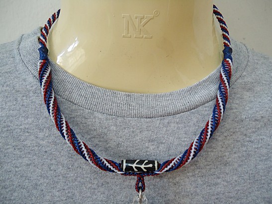 *วัดใจ* สร้อยคอเชือกเทียนถัก งานถักด้วยมือทั้งเส้น ความยาว 20 นิ้ว ห้อยพระหนึ่งองค์