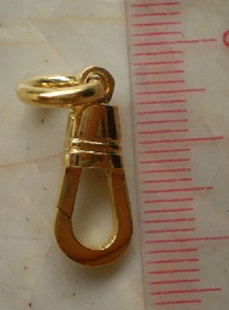 ห่วงสปริงก้ามปู  เงินแท้  ชุบทองแท้  แบบแบน  เคาะเดียว 