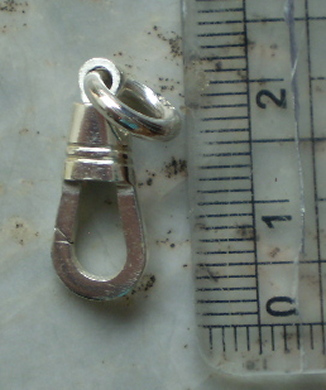 ห่วงสปริงก้ามปู  เงินแท้  แบบแบน    เคาะเดียว 