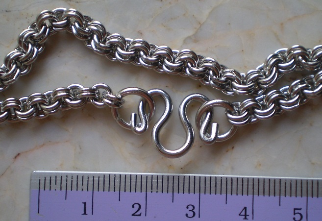 สร้อยสแตเลส  5 ห่วง  ลายห่วงคู่  เคาะเดียว  