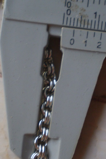 สร้อยสแตเลส  5 ห่วง  ลายห่วงคู่  เคาะเดียว  