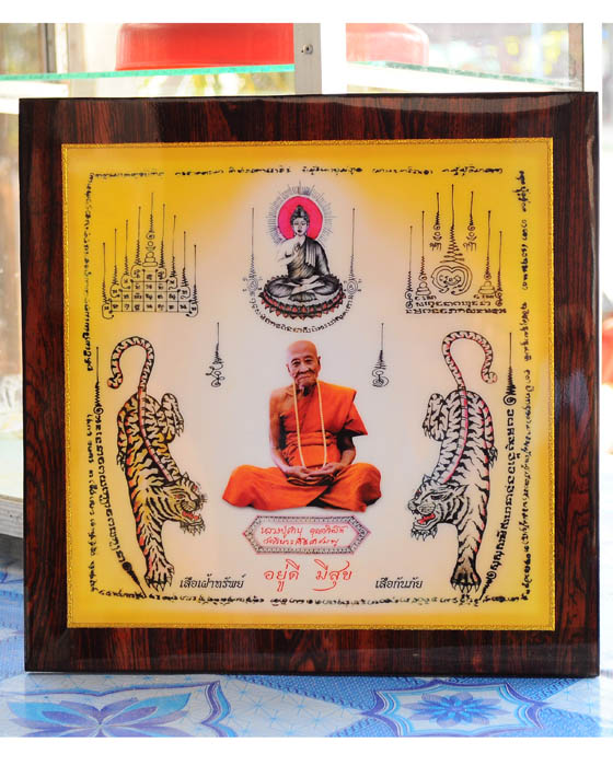 รูปถ่ายเสือเฝ้าทรัพย์ หลวงปู่คำบุ วัดกุดชมภู ขนาด12x12