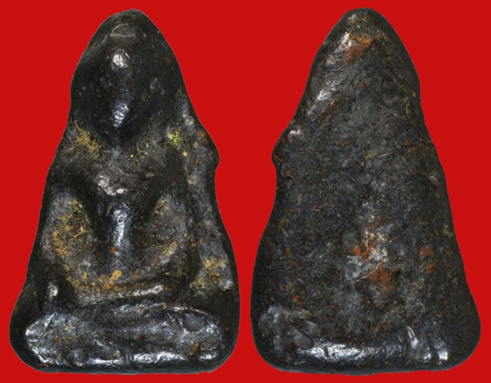 พระท่ากระดานน้อย กรุวัดศาลเจ้า จ.ราชบุรี เนื้อชินตะกั่วสนิมแดง