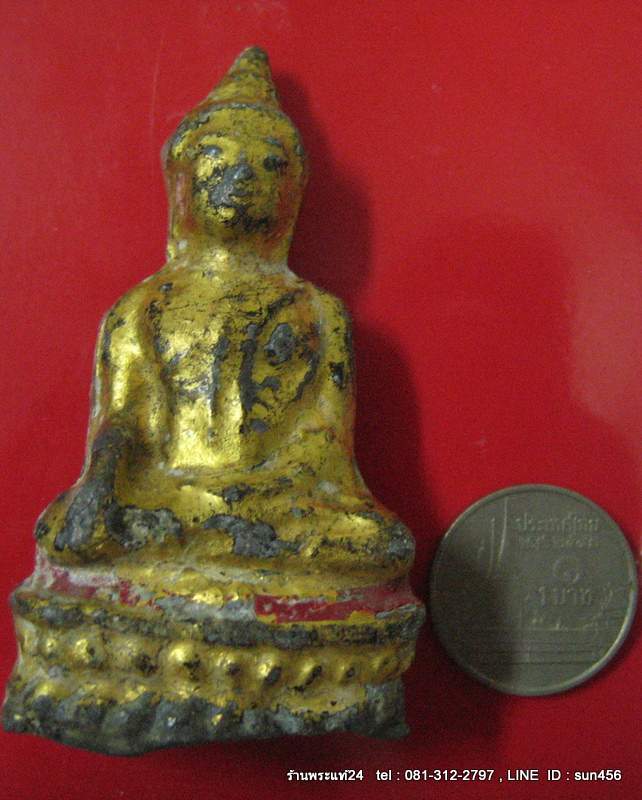 พระรัตนะ ยุครัตนโกสินทร์ พิมพ์ปางมารวิชัย พิมพ์ใหญ่ องด์นี้ ลัก ,ชาด ,ก้นดินไทย ทองเก่าเดิมๆแท้