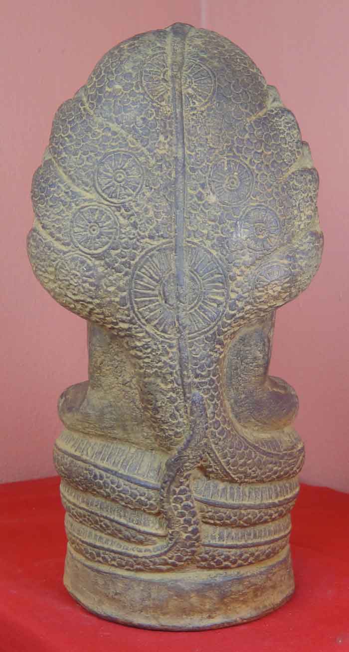 (((วัดใจเคาะเดียว๑๐บาท)))พระบูชาปางนาคปรก เนื้อศิลาแลงหล่อ งานฝีมือพุทธศิลป์ประณีตสวยงามมาก ขนาดหน้า