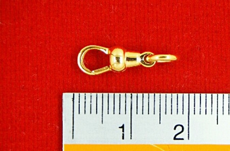 สปริงก้ามปูทองคำแท้ ขัดเงาขนาดกลาง แบบไม่หมุน น.น.0.83 กรัม ... มือหนึ่ง ใหม่เอี่ยม