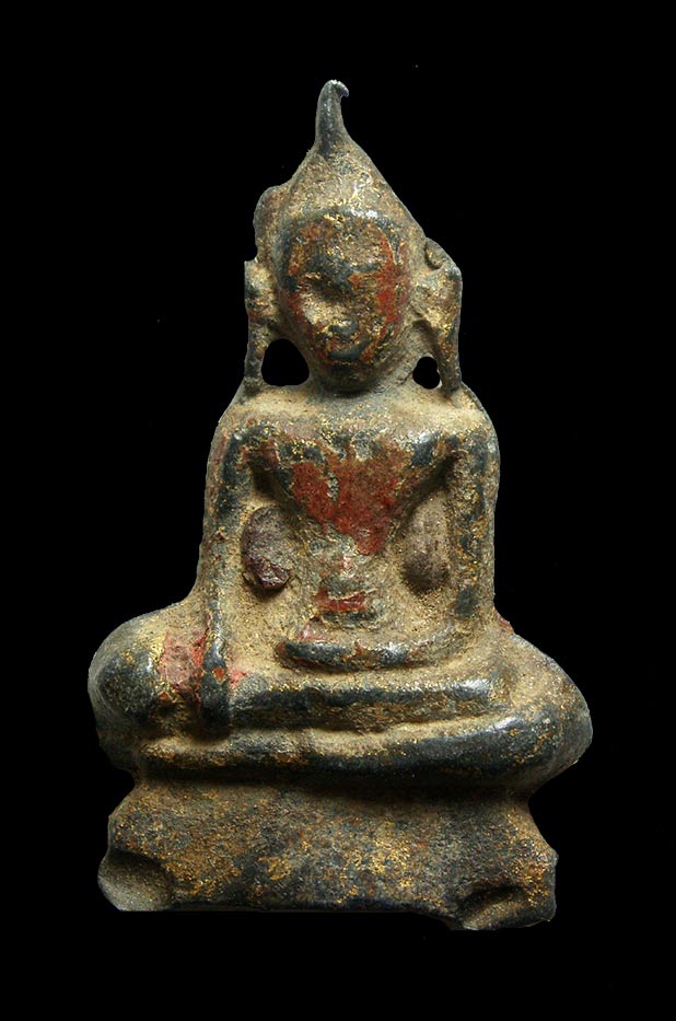 พระอู่ทองพิมพ์เล็ก กรุวัดทเวสังฆาราม เนื้อตะกั่วสนิมแดง จ.กาญจนบุรี