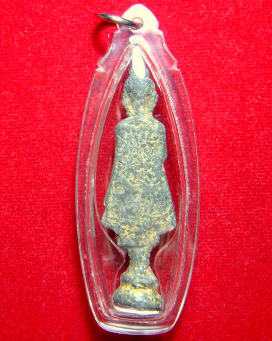 พระกรุวัดเลียบ พิมพ์ยืนประทานพร เนื้อชินเงิน ปิดทองเดิมๆราคาเบาๆ