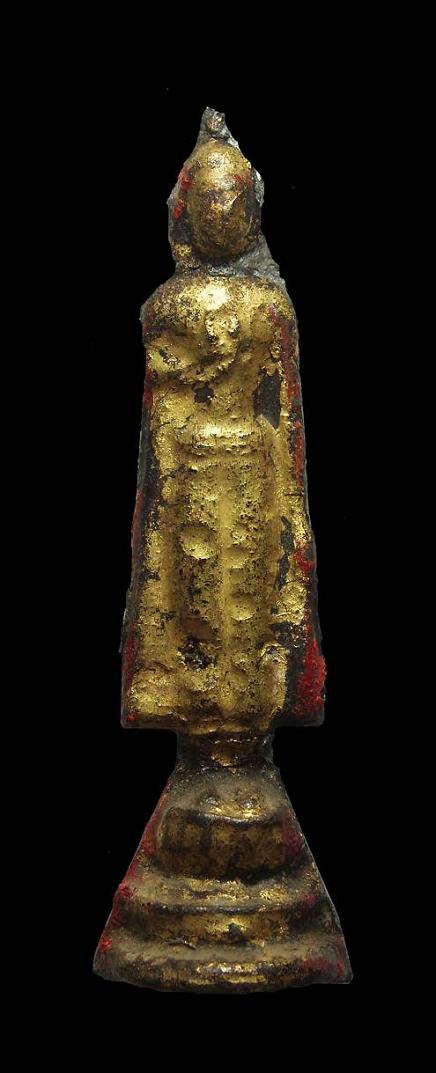 พระร่วงยืนประทานพร ปิดทองสวยๆเดิมๆ เนื้อชินเงิน จ.อยุธยา