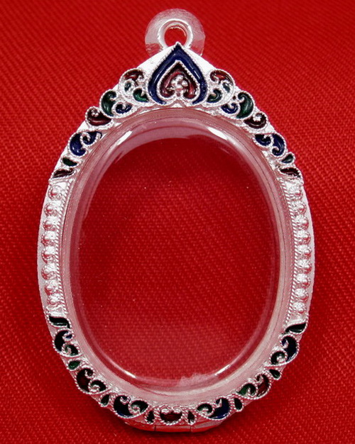 ตลับเงิน 95% ลงยาสุโขทัย มือหนึ่ง สำหรับใส่เหรียญรูปไข่ทั่วไป