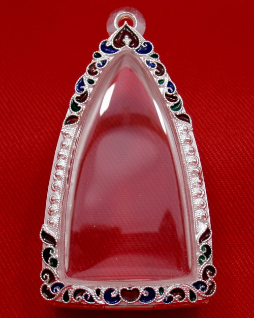 ตลับเงิน 95% ลงยาสุโขทัย ลายดอกพิกุล มือหนึ่ง สำหรับใส่พระกริ่งอินโดจีน และกริ่งคณาจารย์ทั่วไป 