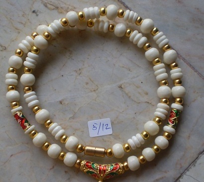 สร้อยกระดูกช้าง สลับทองไมครอน  ห่วงกลางหัวขุน  เคาะเดียว 