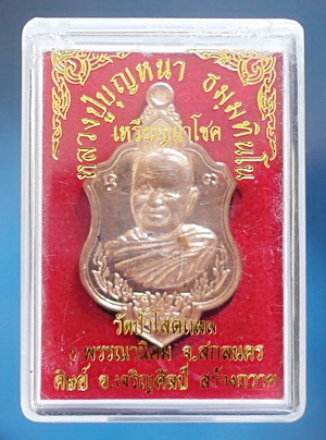  เหรียญ  ลต.บุญหนา รุ่น นำโชค (เหรียญนำโชค) เนื้อทองแดงขัดเงา ติดเกศา จีวร มีจาร หายาก (เคาะเดียว)