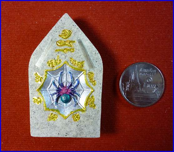 พระขุนแผนอุ้มไก่ทาทองฝังตะกรุดเงิน5 ดอก หลังแมงมุมเงิน พอจ.เล็ก ถ้ำเขาน้อย เพชรบุรี f1