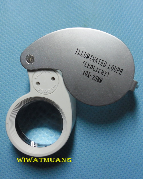 กล้องส่องพระไม่ง้อแสงแดด ILLUMINATEDLOUPE LEDLIGHT ขนาด40x (25 m.m) แบบมีไฟ LED