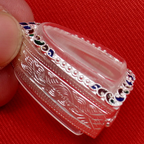 ตลับเงิน 95% สำหรับใส่รูปหล่อหลวงพ่อเงิน วัดบางคลาน ปี 39และ รูปหล่อขนาดทั่วไป งานขึ้นมือลายดอกพิกุล