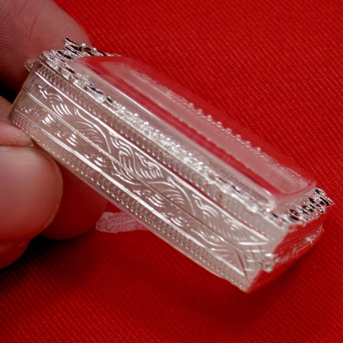 ตลับเงิน 95% สำหรับใส่พระสมเด็จมาตรฐานทั่วไป งานขึ้นมือลายดอกพิกุล ลงยาสุโขทัย 2