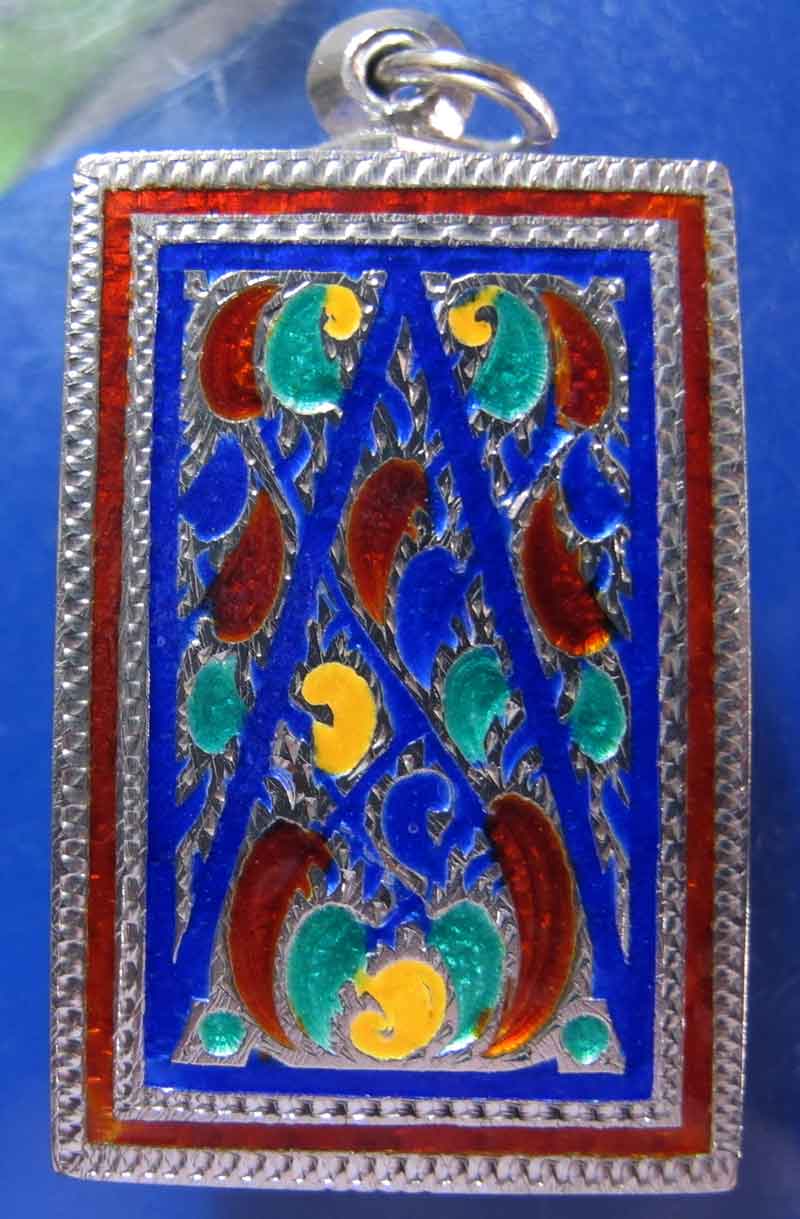 ตลับเงินลงยา ใส่พระสมเด็จ หนัก 2 บาท