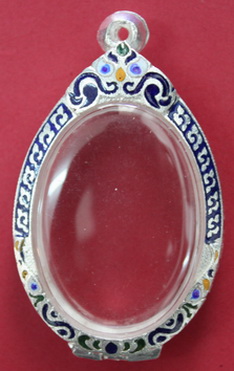 ตลับเงินลงยารูปไข่ใหญ่ เปิดหลังของใหม่ 