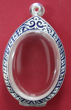 ตลับเงินลงยารูปไข่ใหญ่ เปิดหลังของใหม่ 