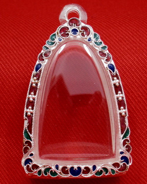 ตลับเงิน 95% สำหรับใส่พระหลวงพ่อเดิมรูปหล่อ ปั๊ม หรือรูปหล่อทั่วไป งานขึ้นมือลงยาสุโขทัย