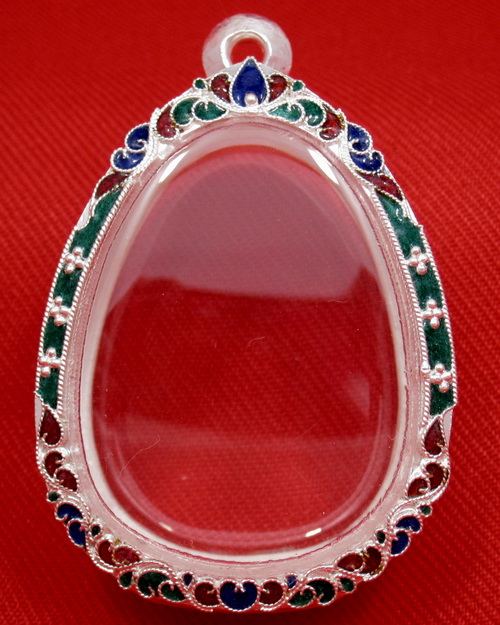 ตลับเงิน 95% สำหรับใส่พระปิดตา จัมโบ้2 หลวงปู่โต๊ะ และพระปิดตาอื่นๆที่ขนาดใกล้เคียง ลงยาสุโขทัย