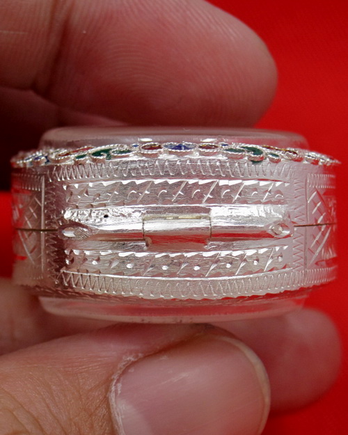 ตลับเงิน 95% สำหรับใส่พระปิดตา จัมโบ้2 หลวงปู่โต๊ะ และพระปิดตาอื่นๆที่ขนาดใกล้เคียง ลงยาสุโขทัย