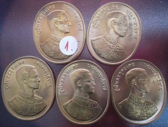 เหรียญที่ระลึกในหลวง หลังพระคู่บ้านคู่เมืองทั้ง5..ชุดที่.1..