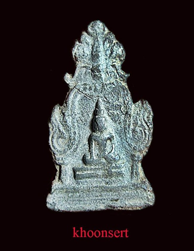 พระพิมพ์ซุ้มระฆัง กรุราชบูรณะ จ.อยุธยา เนื้อชินเงิน หายากสุดๆ พร้อมบัตรับรอง.