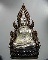 พระพุทธชินราช พิมพ์แต่งฉลุ ลอยองค์ รุ่นจอมราชันย์ เนื้อโลหะชุบเงิน ซุ้มนวโลหะ หมายเลข 1883