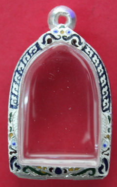  ตลับเงินลงยาซุ้มกอ พิมพ์ใหญ่ เปิดหลังของใหม่