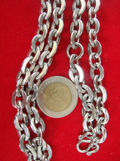 @@สร้อยสแตนเลส  ลาย ข้อห่วง  ยาว 30 นิ้ว  9 ห่วง @@