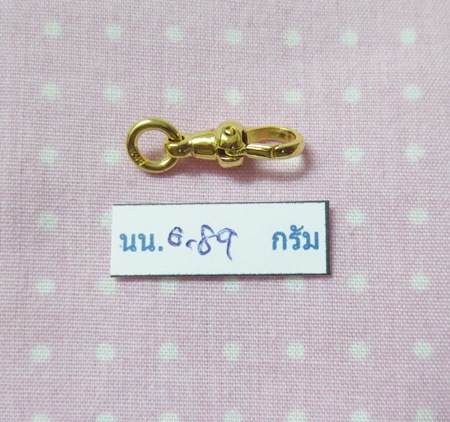 สปริงก้ามปูทองคำแท้ ขัดเงาขนาดกลาง แบบไม่หมุน น.น.0.89 กรัม ... มือหนึ่ง ใหม่เอี่ยม