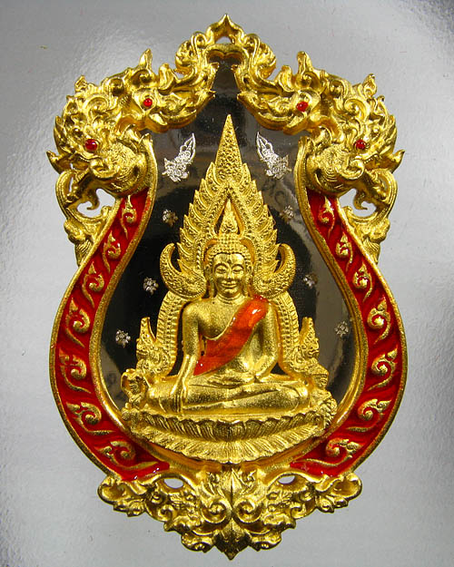 เหรียญพระพุทธชินราช รุ่นจอมราชันย์ เนื้อทองแดงลงยา หมายเลข ๒o๔๑