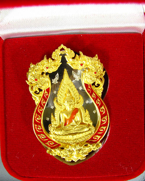 เหรียญพระพุทธชินราช รุ่นจอมราชันย์ เนื้อทองแดงลงยา หมายเลข ๒o๔๑