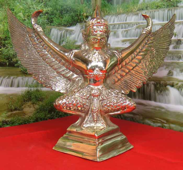 ((( วัดใจเคาะเดียว ๑๐ บาท แดง))) พญาครุฑ เนื้อทองเหลืองขัดเงา สำนักพุทธมณเฑียร เครื่องหมายแห่งสิทธิ