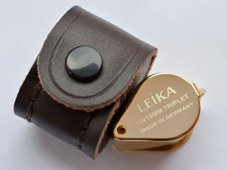 กล้อง** leika15*18mm** สีทองไมครอน(MAND IN GERMAN) เลนส์แก้ว3ชั้นเคลือบมัลติโค๊ดตัดแสงพร้อมซองหนังแล