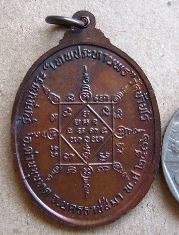เหรียญรูปไข่ หลวงพ่อคูณ รุ่นคุณพระเทพประทานพร ปี2536 เนื้อทองแดง