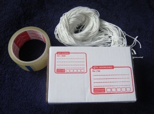 300 บาท@@--///ครบเซ็ต**--///กล่องไปรษณีย์ไดคัทสีขาว No. 0 ขนาด 11*17*6ซม. + เชือก เทปกาวใสม้วนใหญ่