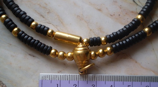 สร้อยกระลาตาเดียว บวกเม็ดสแตนเลสไมครอน  3 ห่วง  เคาะเดียว 