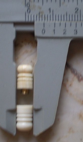 ข้อต่อตัวจบหลัง   งาช้างแท้  เกลียวทองเหลือง  เคาะเดียว 