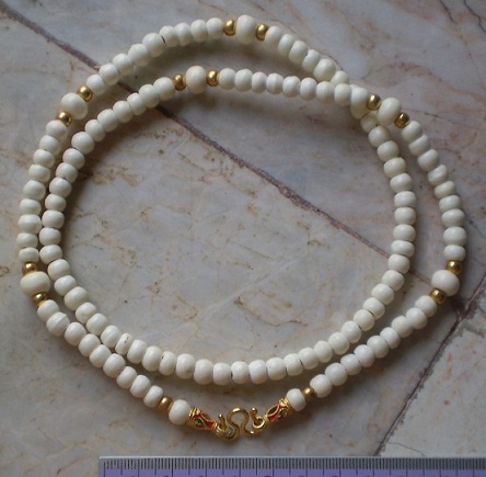 สร้อยกระดูกช้าง  สลับทองไมครอน ห่วงกลางหัวจรวด  เคาะเดียว