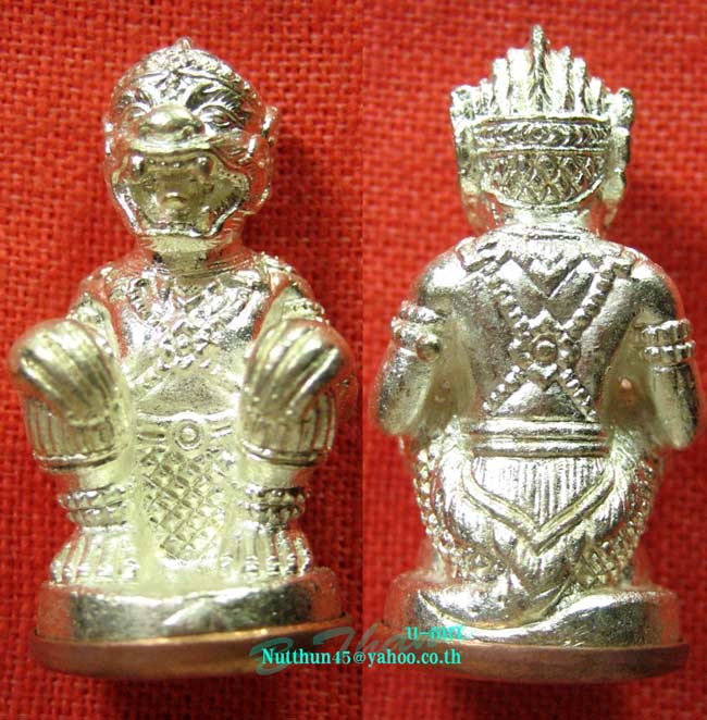 เคาะเดียว หนุมานหลวงปู่คำบุ เนื้อชนวนกระหลั่ยเงินก้นทองแดงอุดสีผึ้งและชานหมาก ตอกโค้ด กรรมการ สวยๆ#D